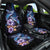 Hawaiian Whales Love Couple Car Seat Cover Hibiscus and Kakau Art Tattoo Night Sky Vibe