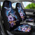 Hawaiian Whales Love Couple Car Seat Cover Hibiscus and Kakau Art Tattoo Night Sky Vibe