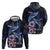 Hawaiian Whales Love Couple Hoodie Hibiscus and Kakau Art Tattoo Night Sky Vibe