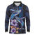 Hawaiian Whales Love Couple Long Sleeve Polo Shirt Hibiscus and Kakau Art Tattoo Night Sky Vibe