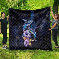 Hawaiian Whales Love Couple Quilt Hibiscus and Kakau Art Tattoo Night Sky Vibe LT03 - Polynesian Pride