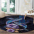 Hawaiian Whales Love Couple Round Carpet Hibiscus and Kakau Art Tattoo Night Sky Vibe