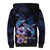 Hawaiian Whales Love Couple Sherpa Hoodie Hibiscus and Kakau Art Tattoo Night Sky Vibe