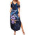 Hawaiian Whales Love Couple Summer Maxi Dress Hibiscus and Kakau Art Tattoo Night Sky Vibe