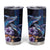 Hawaiian Whales Love Couple Tumbler Cup Hibiscus and Kakau Art Tattoo Night Sky Vibe