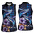 Hawaiian Whales Love Couple Women Sleeveless Polo Shirt Hibiscus and Kakau Art Tattoo Night Sky Vibe