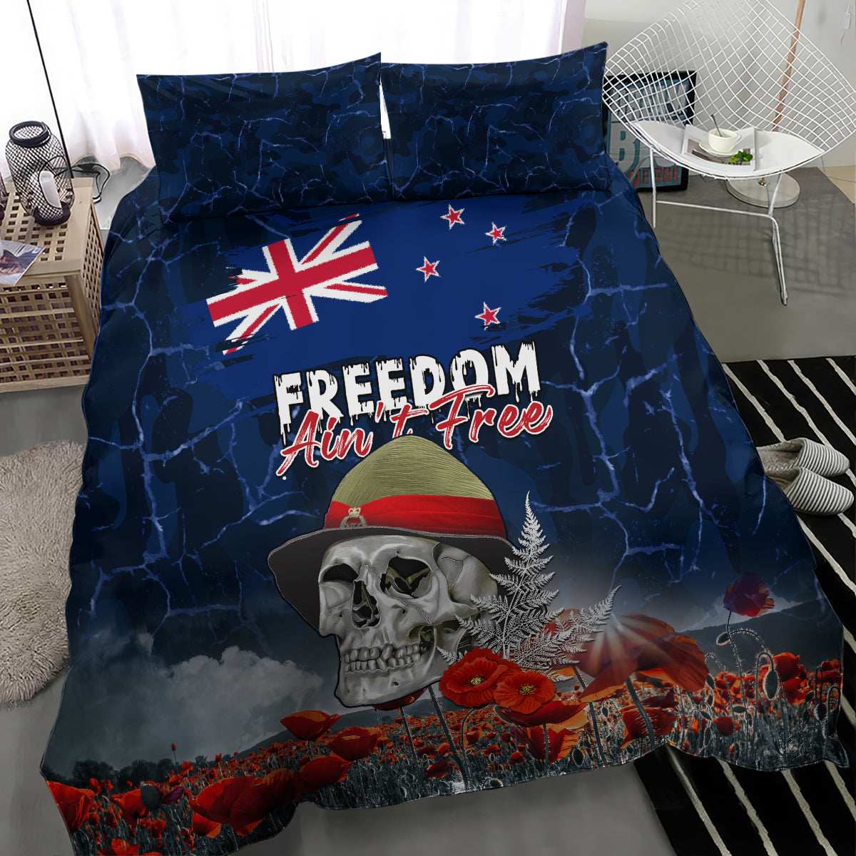 New Zealand ANZAC Day Bedding Set Freedom Ain't Free