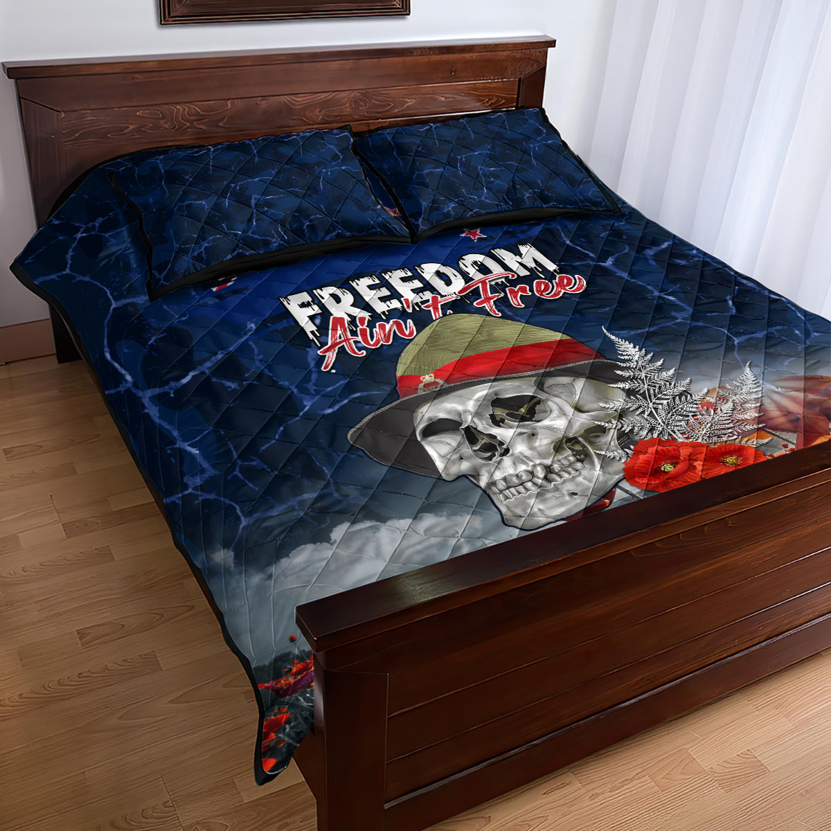 New Zealand ANZAC Day Quilt Bed Set Freedom Ain't Free