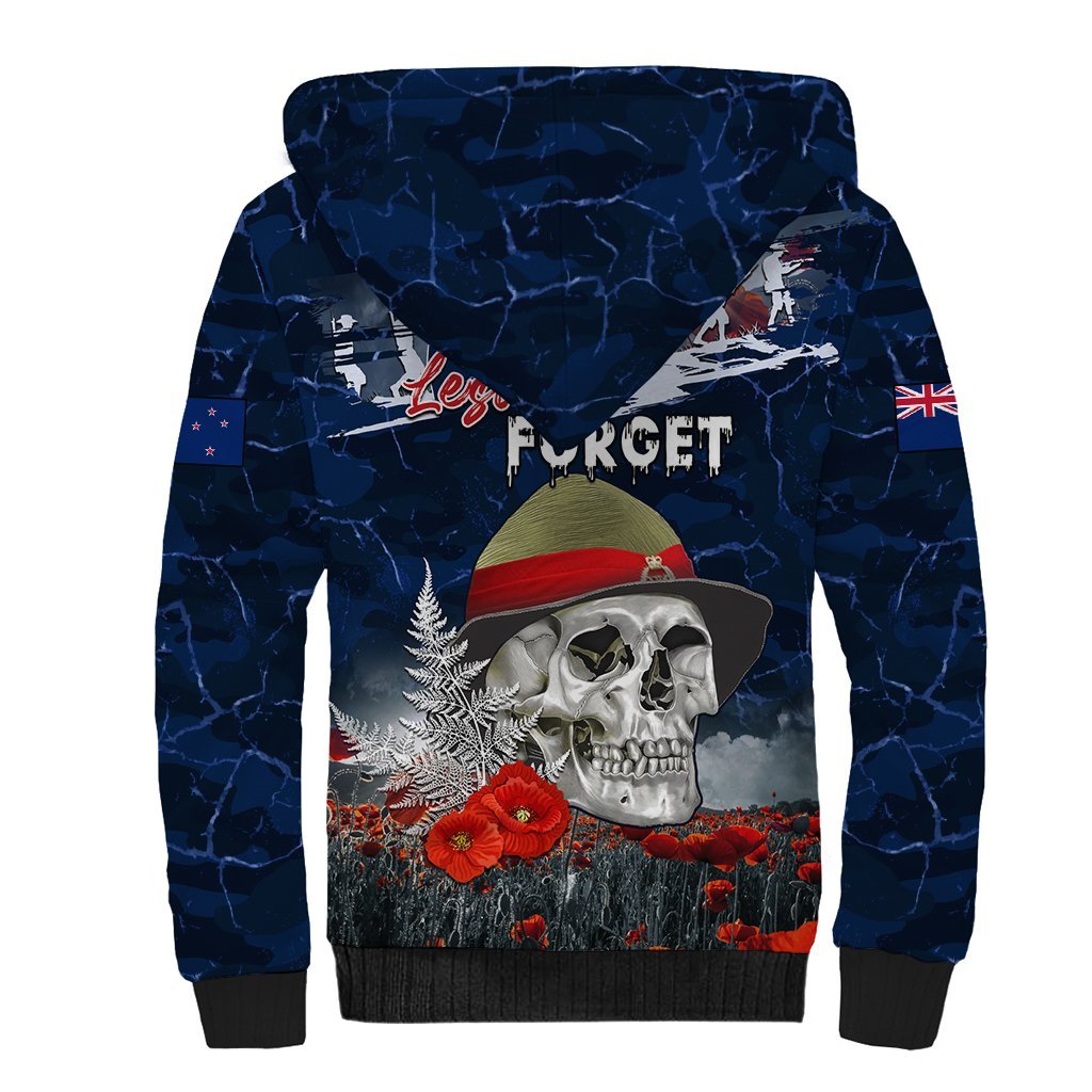 New Zealand ANZAC Day Sherpa Hoodie Freedom Ain't Free LT05 - Polynesian Pride