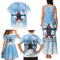 New Zealand Sky Diving Family Matching Tank Maxi Dress and Hawaiian Shirt Lets Get High