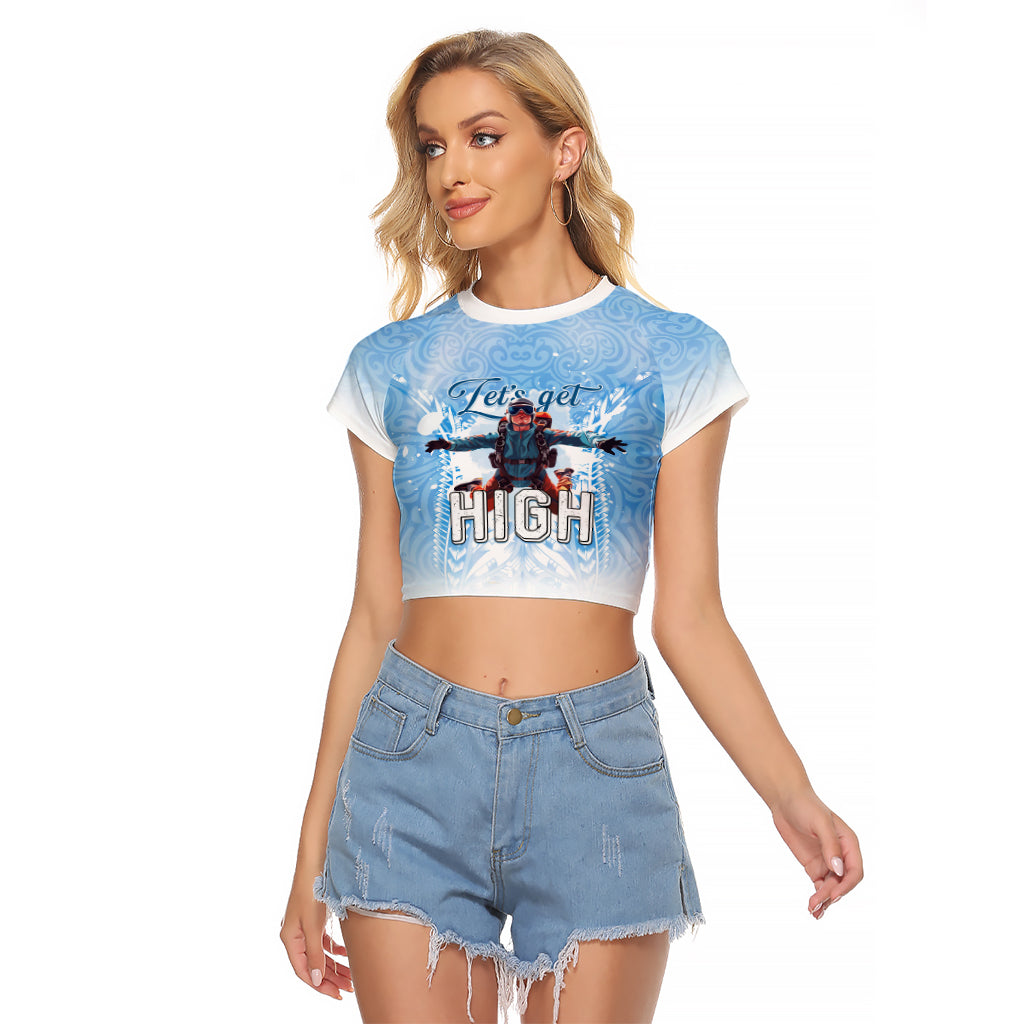 New Zealand Sky Diving Raglan Cropped T Shirt Lets Get High