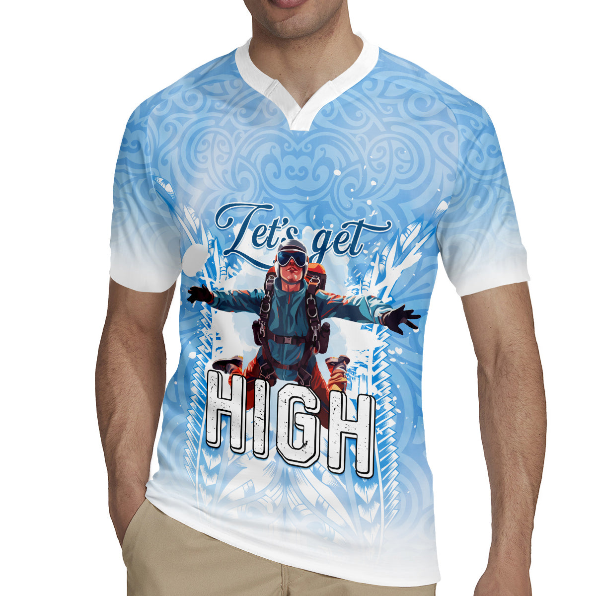 New Zealand Sky Diving Rugby Jersey Lets Get High