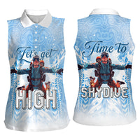 New Zealand Sky Diving Women Sleeveless Polo Shirt Lets Get High LT05