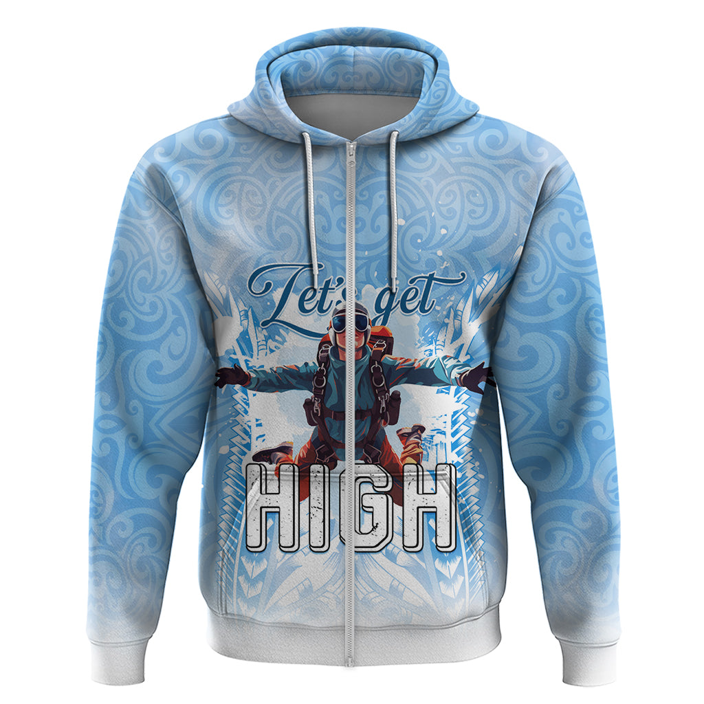 New Zealand Sky Diving Zip Hoodie Lets Get High