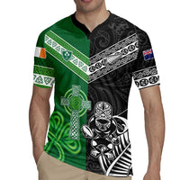New Zealand And Ireland Rugby Custom Rugby Jersey Maori Tiki With Shamrock