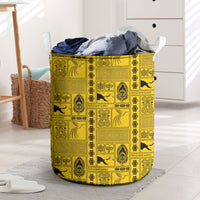 Papua New Guinea Heritage Motif Laundry Basket Yellow Version LT05 Yellow - Polynesian Pride