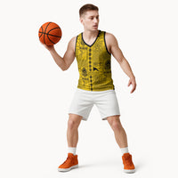 Papua New Guinea Heritage Motif Basketball Jersey Yellow Version LT05 - Polynesian Pride