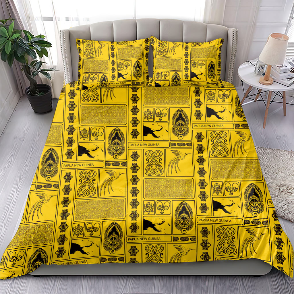 Papua New Guinea Heritage Motif Bedding Set Yellow Version LT05 - Polynesian Pride