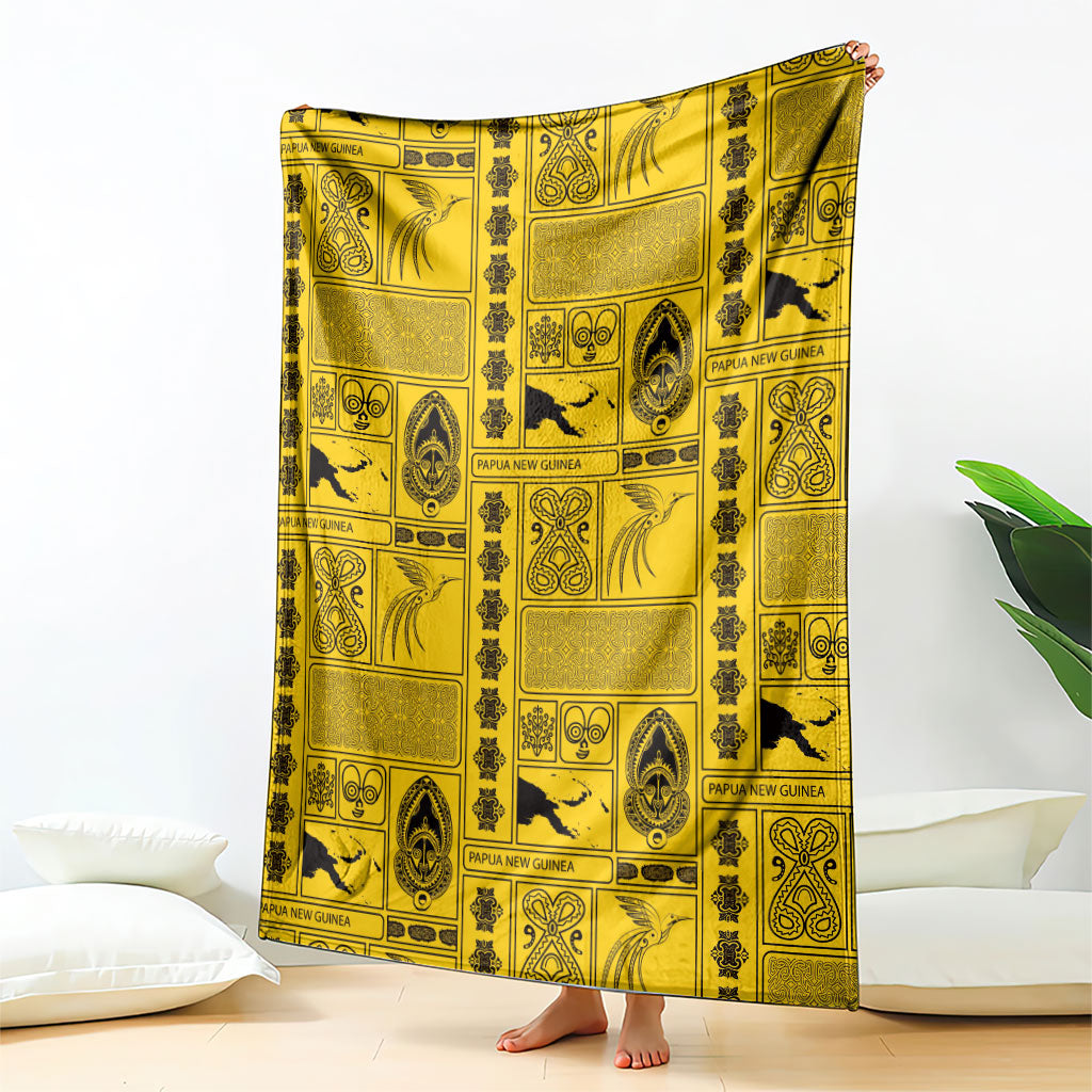 Papua New Guinea Heritage Motif Blanket Yellow Version LT05 - Polynesian Pride