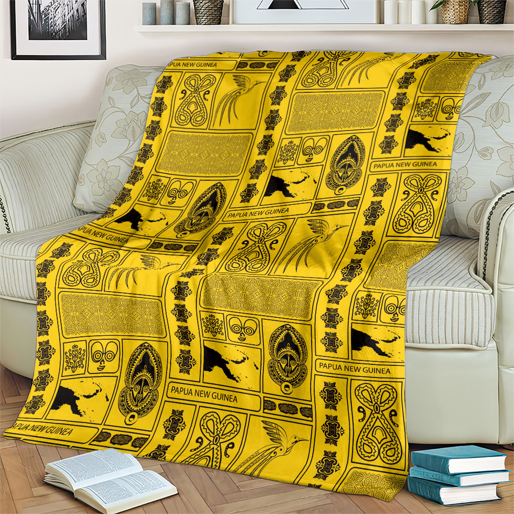 Papua New Guinea Heritage Motif Blanket Yellow Version LT05 - Polynesian Pride