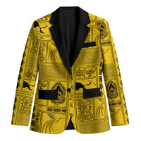 Papua New Guinea Heritage Motif Blazer Yellow Version LT05 Unisex Yellow - Polynesian Pride
