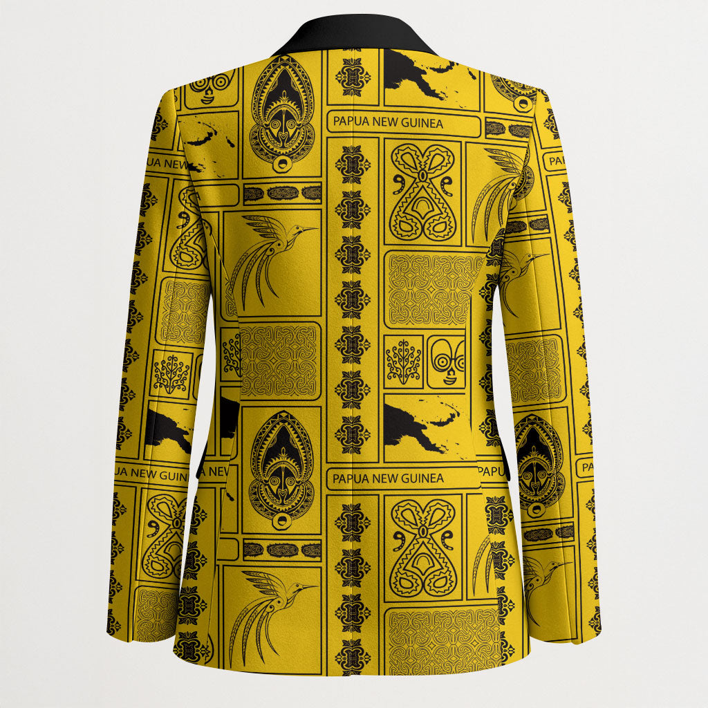 Papua New Guinea Heritage Motif Blazer Yellow Version LT05 - Polynesian Pride