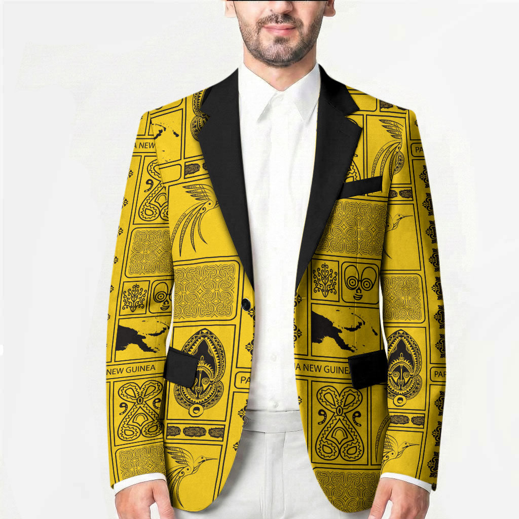 Papua New Guinea Heritage Motif Blazer Yellow Version LT05 - Polynesian Pride