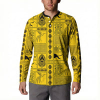 Papua New Guinea Heritage Motif Button Sweatshirt Yellow Version
