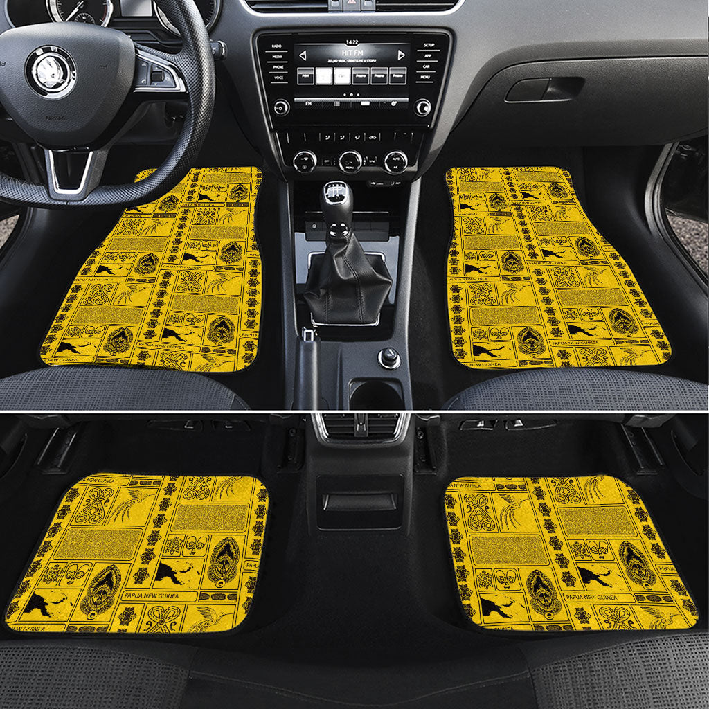 Papua New Guinea Heritage Motif Car Mats Yellow Version