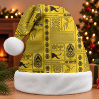 Papua New Guinea Heritage Motif Christmas Santa Hat Yellow Version LT05 Without Fur Yellow - Polynesian Pride