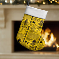 Papua New Guinea Heritage Motif Christmas Stocking Yellow Version LT05 Set of 2 Yellow - Polynesian Pride