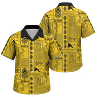 Papua New Guinea Heritage Motif Family Matching Puletasi and Hawaiian Shirt Yellow Version LT05 Son's Shirt Yellow - Polynesian Pride