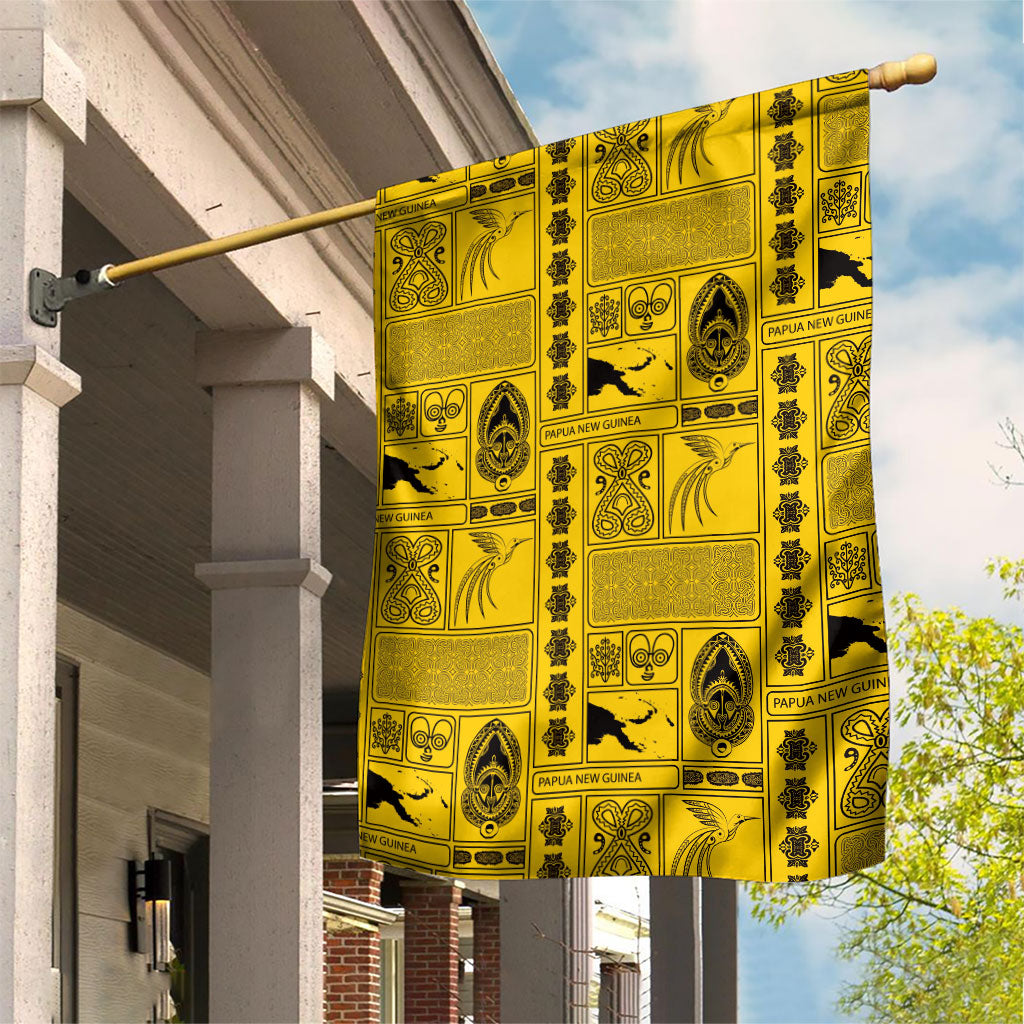 Papua New Guinea Heritage Motif Garden Flag Yellow Version