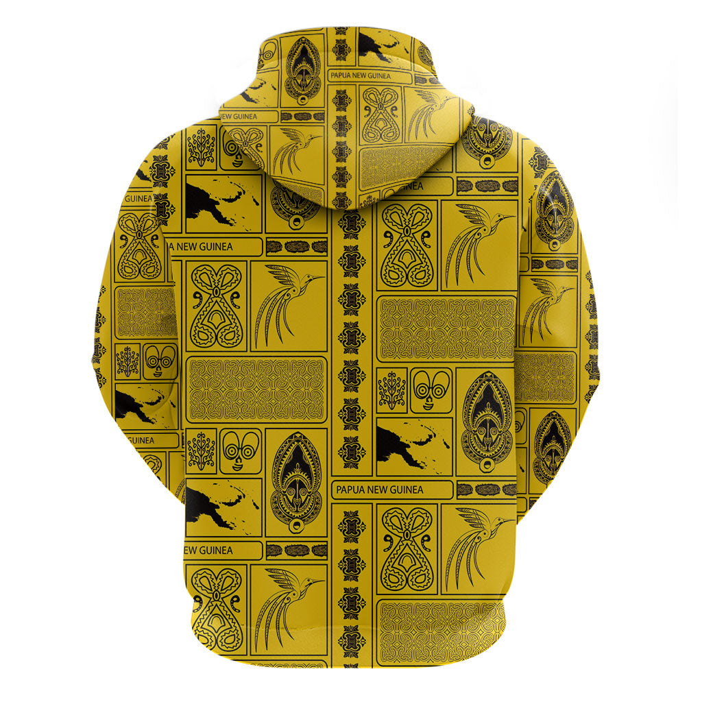 Papua New Guinea Heritage Motif Hoodie Yellow Version LT05 - Polynesian Pride