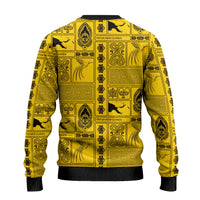 Papua New Guinea Heritage Motif Ugly Christmas Sweater Yellow Version LT05 - Polynesian Pride