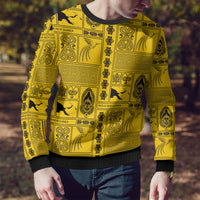 Papua New Guinea Heritage Motif Ugly Christmas Sweater Yellow Version LT05 - Polynesian Pride