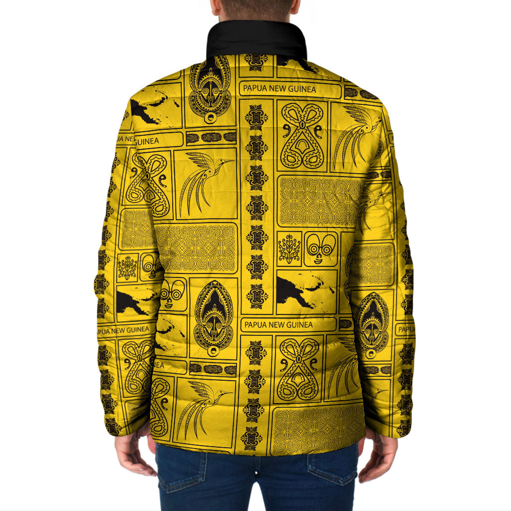 Papua New Guinea Heritage Motif Padded Jacket Yellow Version LT05 - Polynesian Pride