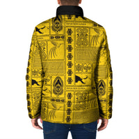 Papua New Guinea Heritage Motif Padded Jacket Yellow Version LT05 - Polynesian Pride