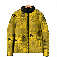 Papua New Guinea Heritage Motif Padded Jacket Yellow Version LT05 - Polynesian Pride