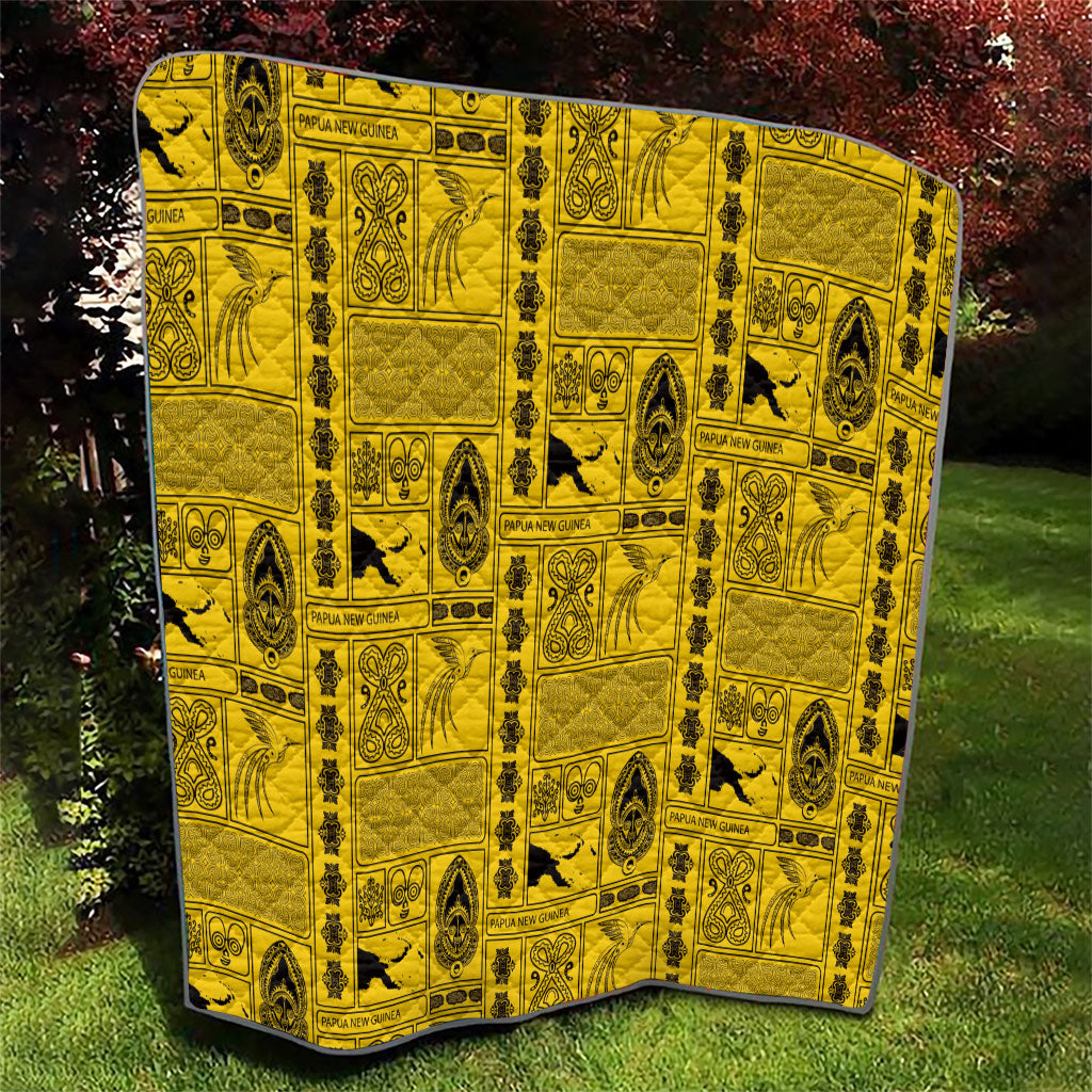 Papua New Guinea Heritage Motif Quilt Yellow Version LT05 - Polynesian Pride