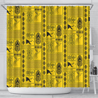 Papua New Guinea Heritage Motif Shower Curtain Yellow Version LT05 - Polynesian Pride