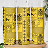 Papua New Guinea Heritage Motif Skinny Tumbler Yellow Version LT05 - Polynesian Pride
