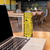 Papua New Guinea Heritage Motif Skinny Tumbler Yellow Version LT05 - Polynesian Pride