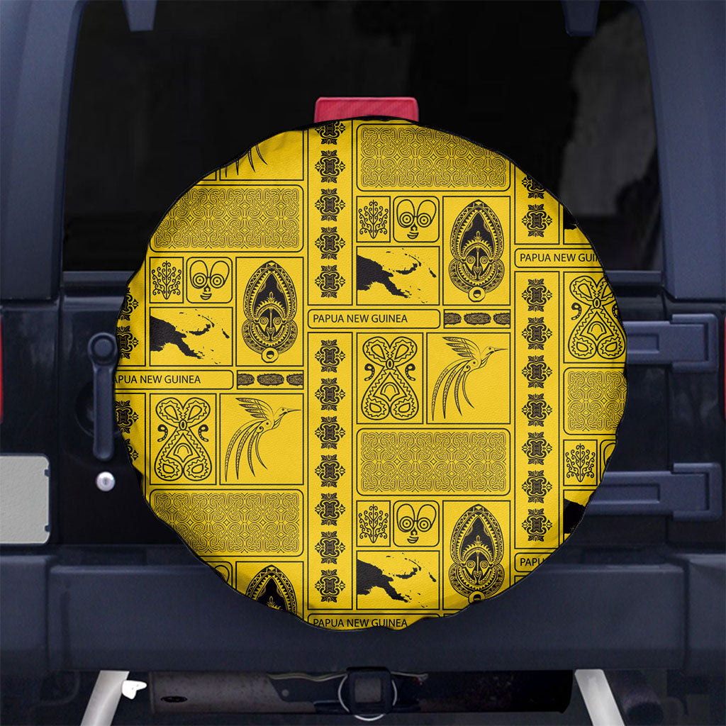 Papua New Guinea Heritage Motif Spare Tire Cover Yellow Version
