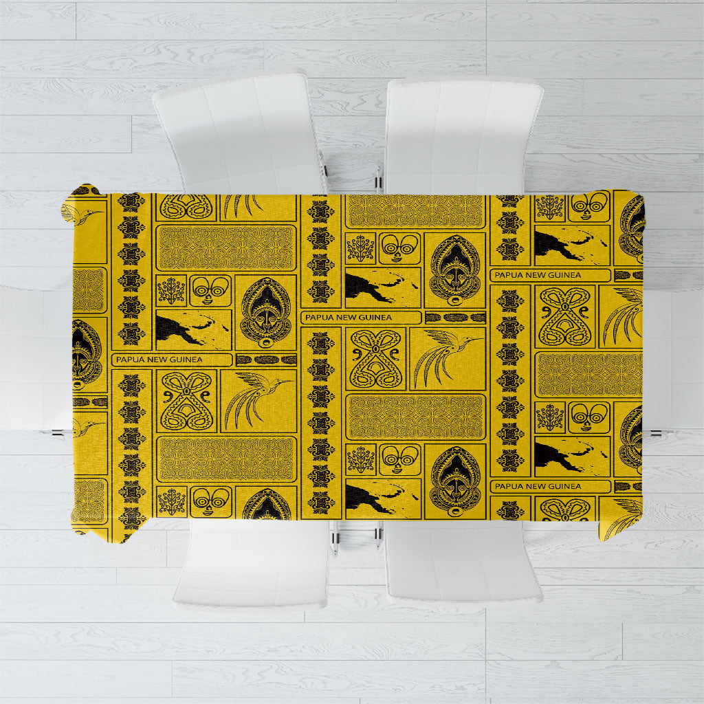 Papua New Guinea Heritage Motif Tablecloth Yellow Version LT05 Yellow - Polynesian Pride