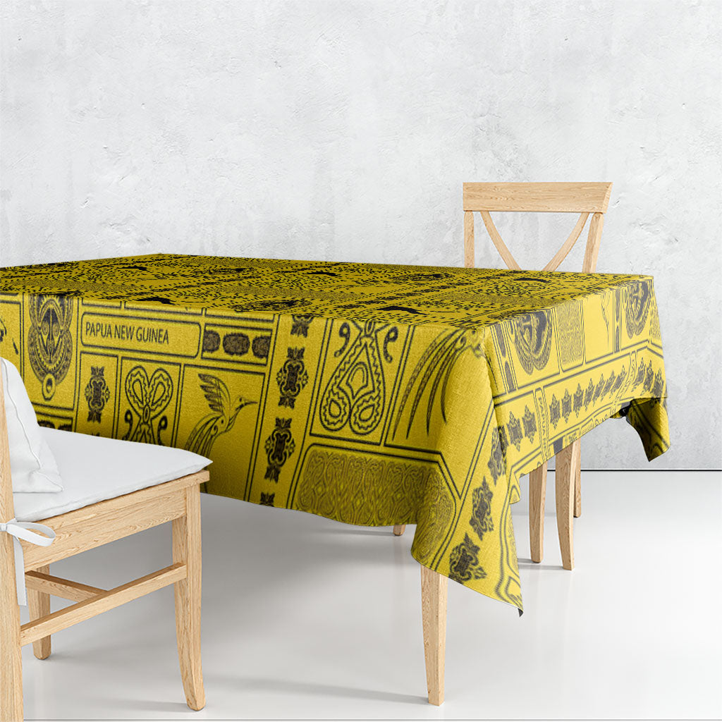 Papua New Guinea Heritage Motif Tablecloth Yellow Version LT05 - Polynesian Pride