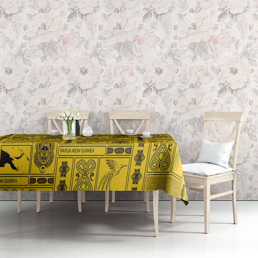 Papua New Guinea Heritage Motif Tablecloth Yellow Version LT05 - Polynesian Pride