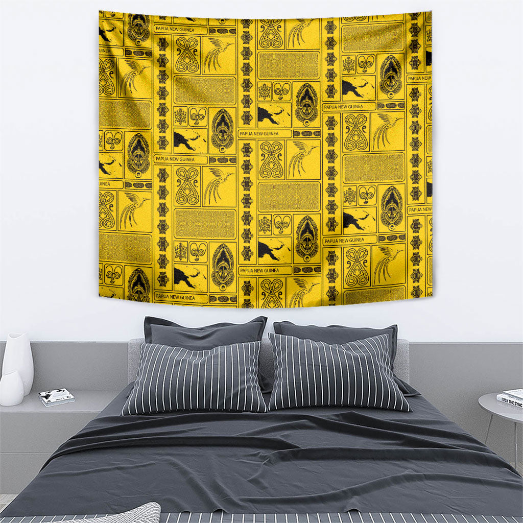 Papua New Guinea Heritage Motif Tapestry Yellow Version