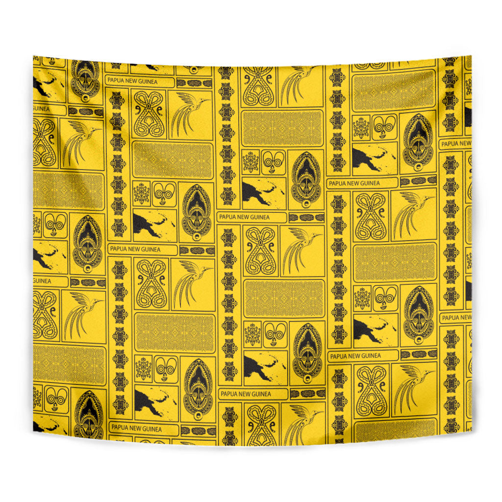 Papua New Guinea Heritage Motif Tapestry Yellow Version