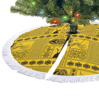 Papua New Guinea Heritage Motif Tree Skirt Yellow Version LT05 - Polynesian Pride